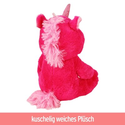 Einhorn Kuscheltier pink - leuchtet im Dunkeln - ca. 29 cm