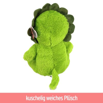 Grüner Dino Kuscheltier - leuchtet im Dunkeln - ca. 29 cm
