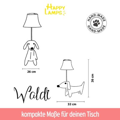 Lampe Hund "Waldi der Dackel" - ca. 48 cm