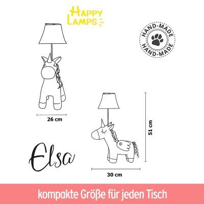 Einhorn Lampe Kinder "Elsa" - ca. 50 cm