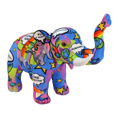 Stoff Elefant groß "Message from the planet" - ca. 80 cm