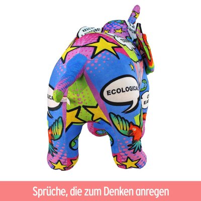 Stoff Elefant groß "Message from the planet" - ca. 80 cm