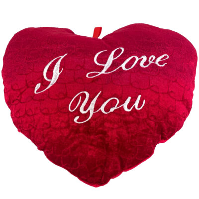 Rotes Herzkissen 34 cm "I love you"