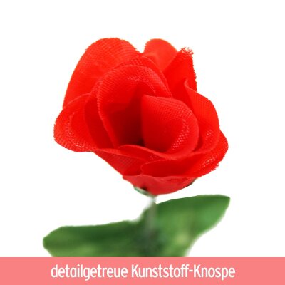Kunststoff Rose rot Rosenknospe - ca. 45 cm