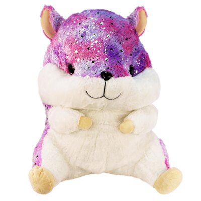 Hamster Stofftier groß XL mit Sternchen - lila - ca. 65 cm