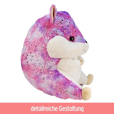 Hamster Stofftier groß XL mit Sternchen - lila - ca. 65 cm