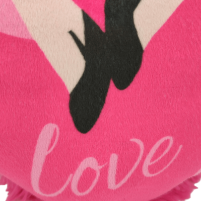 Flamingo Kissen Herz mit Fransen - ca. 30 cm