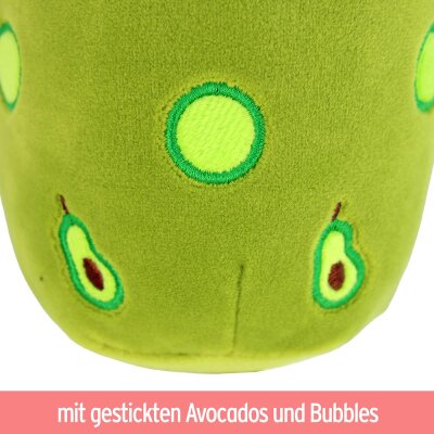 Grünes Bubble Tea Plüsch "Fruity" mit Gesicht - ca. 20 cm