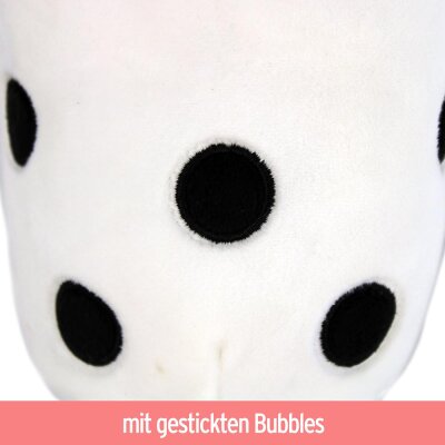 Weißes Bubble Tea Plüsch "Fruity" mit Gesicht - ca. 20 cm