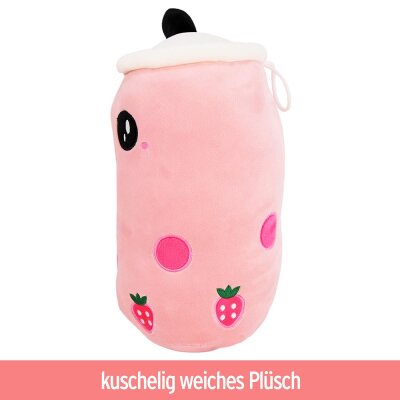 Bubble Tea Kuscheltier rosa Erdbeer - ca. 28 cm