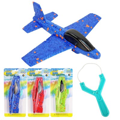 Gleiter Segelflugzeug mit Zwille Schleuder für Kinder