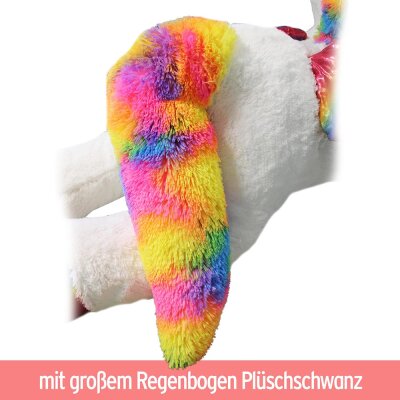 Einhorn Kuscheltier XXL Regenbogen mit Flügeln - ca. 155 cm