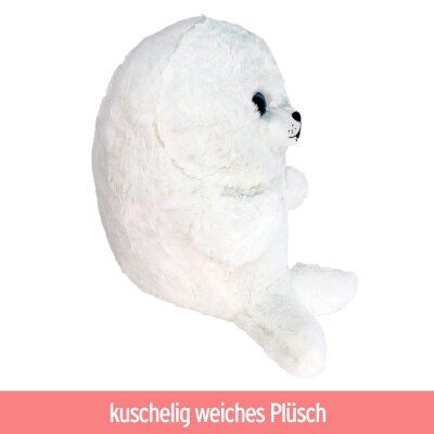Seehund weiß Robbe Plüsch XL - ca. 42 cm