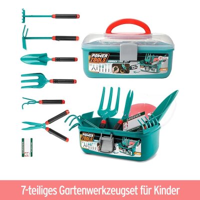 Gartenwerkzeug für Kinder im Koffer 7-teilig "Power Tools"