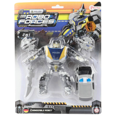 2-in-1 Roboforces Spielzeug Polizei Roboter Figur