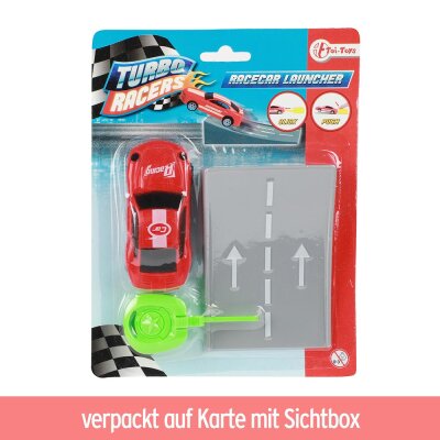 Roter Turbo Racers Rally Car mit Rampe