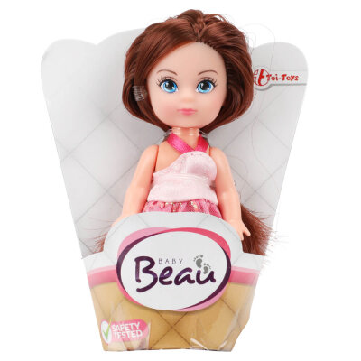 Spielzeug Puppe klein mit braunen Haaren - ca. 11 cm