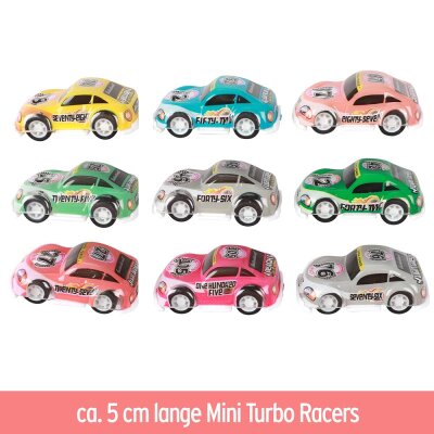 Turbo Racers Rennauto Spielzeug mit Rückzug- 9er Set