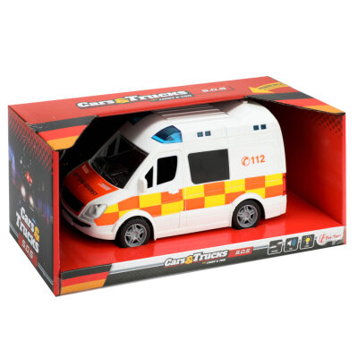 Spielzeug Krankenwagen mit Licht und Sound - Friktionsmotor