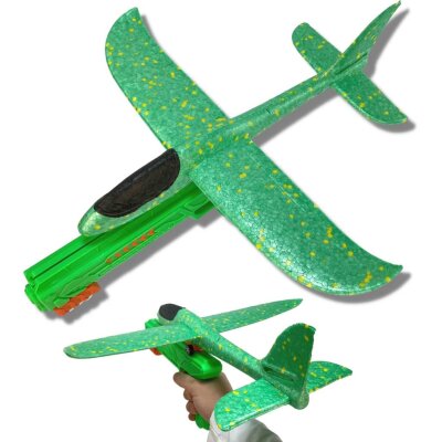 Grünes Gleiter Flugzeug Kinder mit Abschusspistole