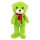 Grüner Teddy mit roter Schleife - ca. 32 cm