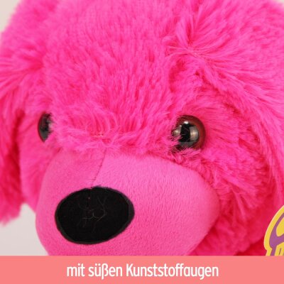 Pinker Plüschhund zum Kuscheln - ca. 23 cm