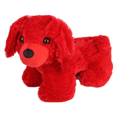 Roter Stofftier Hund klein - ca. 23 cm