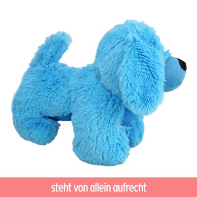 Blauer Plüschhund stehend- ca. 23 cm