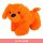 Plüsch Hund stehend in orange - ca. 23 cm