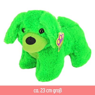 Grüner Stoff Hund klein - ca. 23 cm