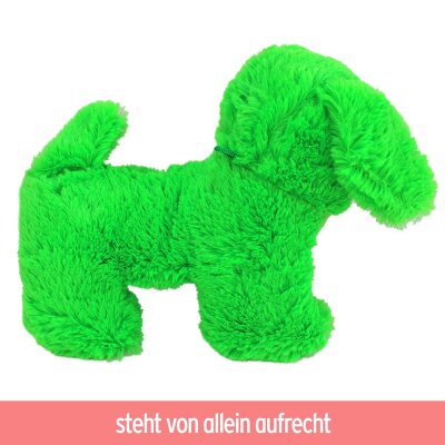 Grüner Stoff Hund klein - ca. 23 cm