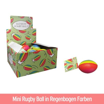 Mini Rugby Ball Regenbogen - ca. 10 cm
