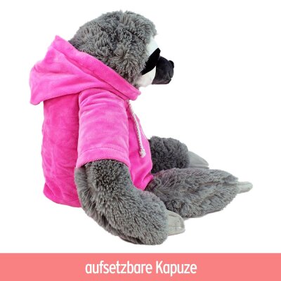 Faultier mit Pullover Plüschtier pink "Be Happy" - ca. 60 cm