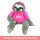 Faultier mit Pullover Plüschtier pink "Be Happy" - ca. 60 cm