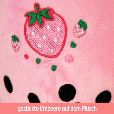 Bubble Tea Kuscheltier pink Erdbeere - ca. 23 cm