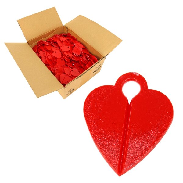 Plastik Herz rot 1000 Stück - ca. 4,8 cm