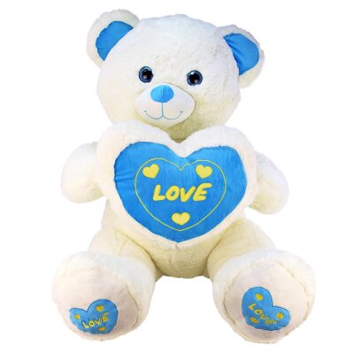 Riesen Teddy mit Herz 120 cm "Love" in blau