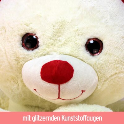 Kuscheltier Bär mit Herz rot XXL "Love" - ca. 120 cm
