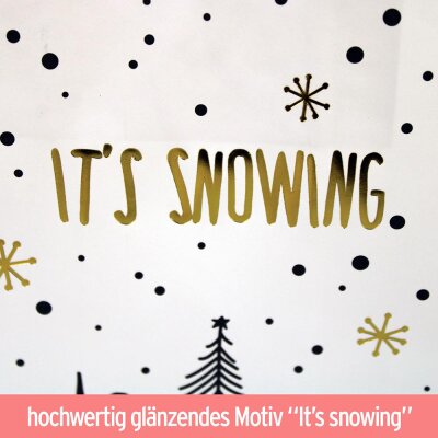 Geschenktüte Weihnachten "Its snowing" & "Hirsch" - ca. 13x21x8 cm