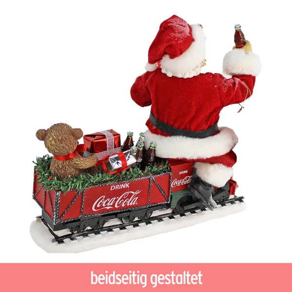 Coca Cola Weihnachtsmann Figur auf Zug