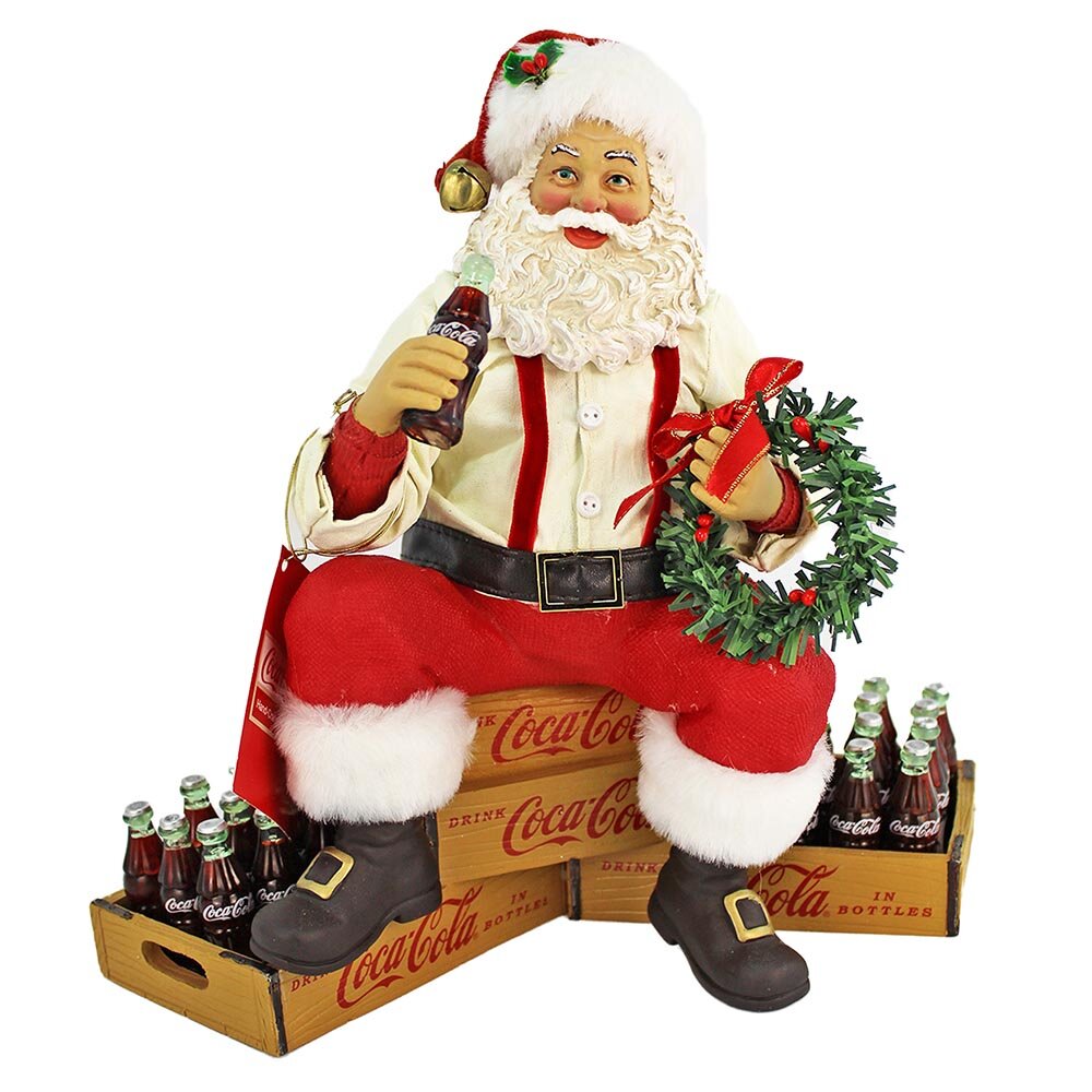 Santa Claus Coca Cola Deko Figur Kisten