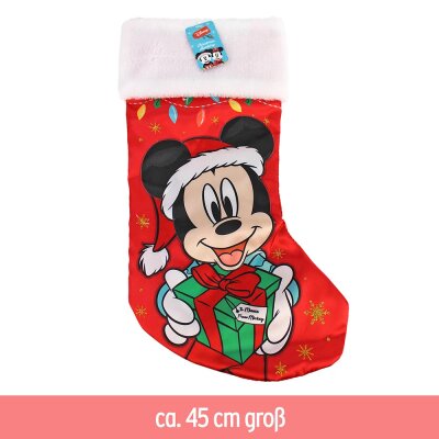 Disney Nikolaussocke Mickey Maus mit Geschenk - ca. 45 cm