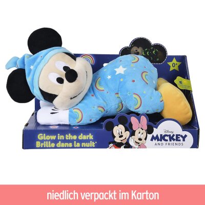 Mickey Maus Baby Kuscheltier mit Strampler 30 cm - Glow in the Dark