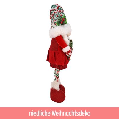 Deko Weihnachtsmann 60 cm stehend mit Kranz