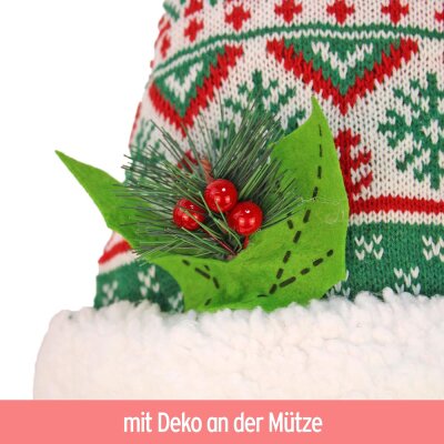 Deko Weihnachtsmann 80 cm mit Strick Mütze