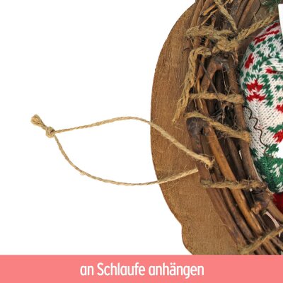 Weihnachts Deko Kranz mit Schneemann - ca. 33 x 46 cm