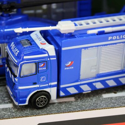 Rettungswagen Spielzeug Set mit Helikopter, Fahrzeugen & Zentrale