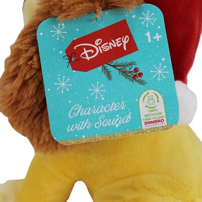 Susie Disney Kuscheltier mit Weihnachtsmütze und Sound - ca. 26 cm