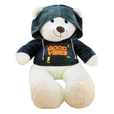 Teddy mit Pullover XXL "Good Vibes" - ca. 120 cm