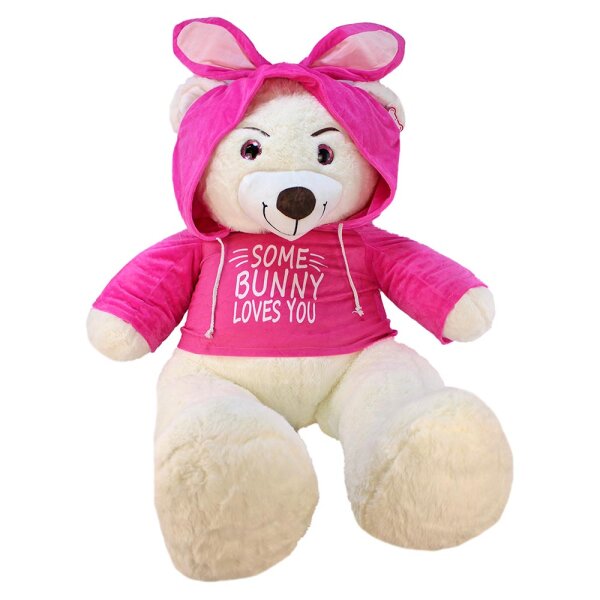 Teddy mit Kleidung XXL "Some Bunny loves you" - ca. 120 cm